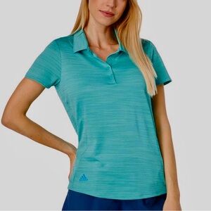 Adidas Blue Green Fitted Polo Button Down Shirt